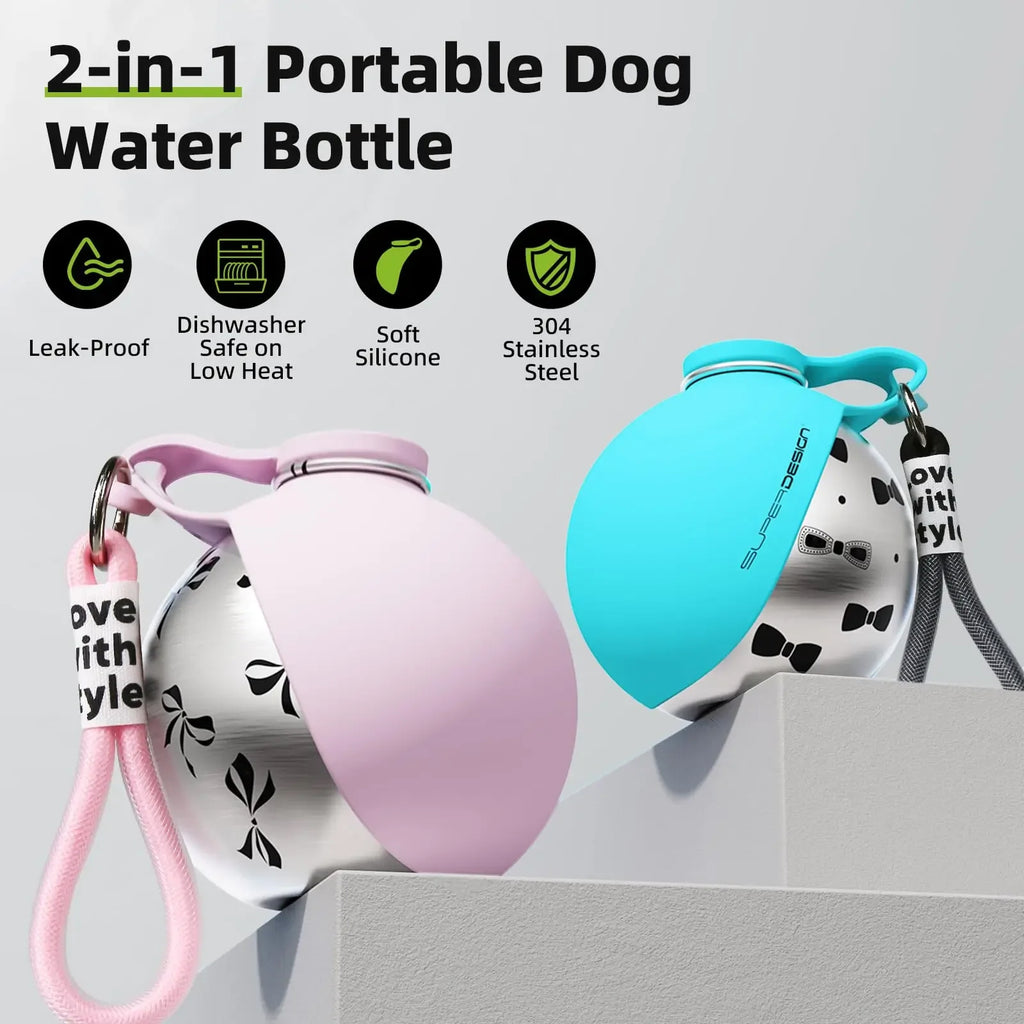 2-in-1 Portable Dog Water Bottle for Dogs